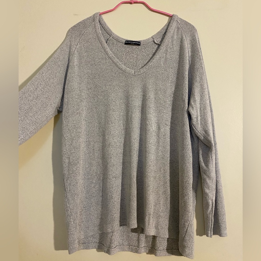 Brandy Melville Gray Long Sleeve Top/Sweater One size (can fit M-L)